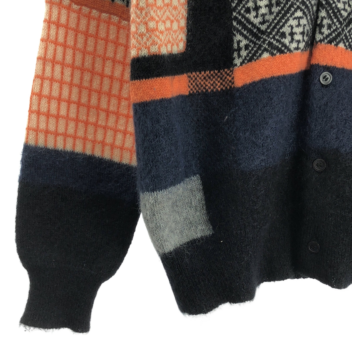 TOGA VIRILIS / トーガビリリース | モヘヤ ウール 総柄 Vネック