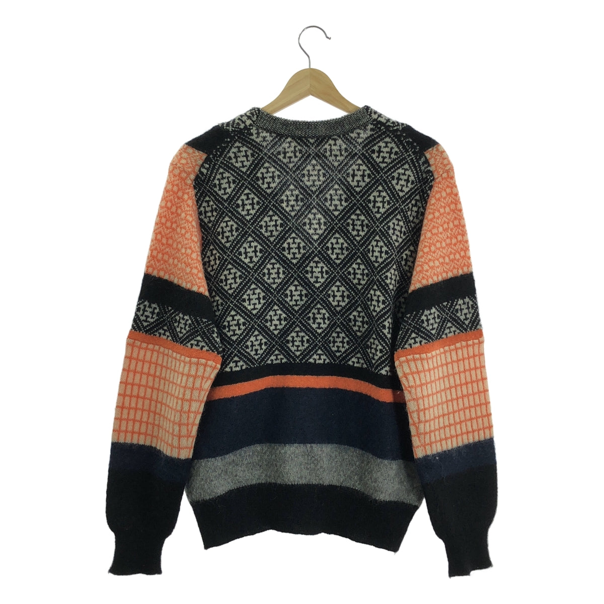 TOGA VIRILIS / トーガビリリース | モヘヤ ウール 総柄 Vネック