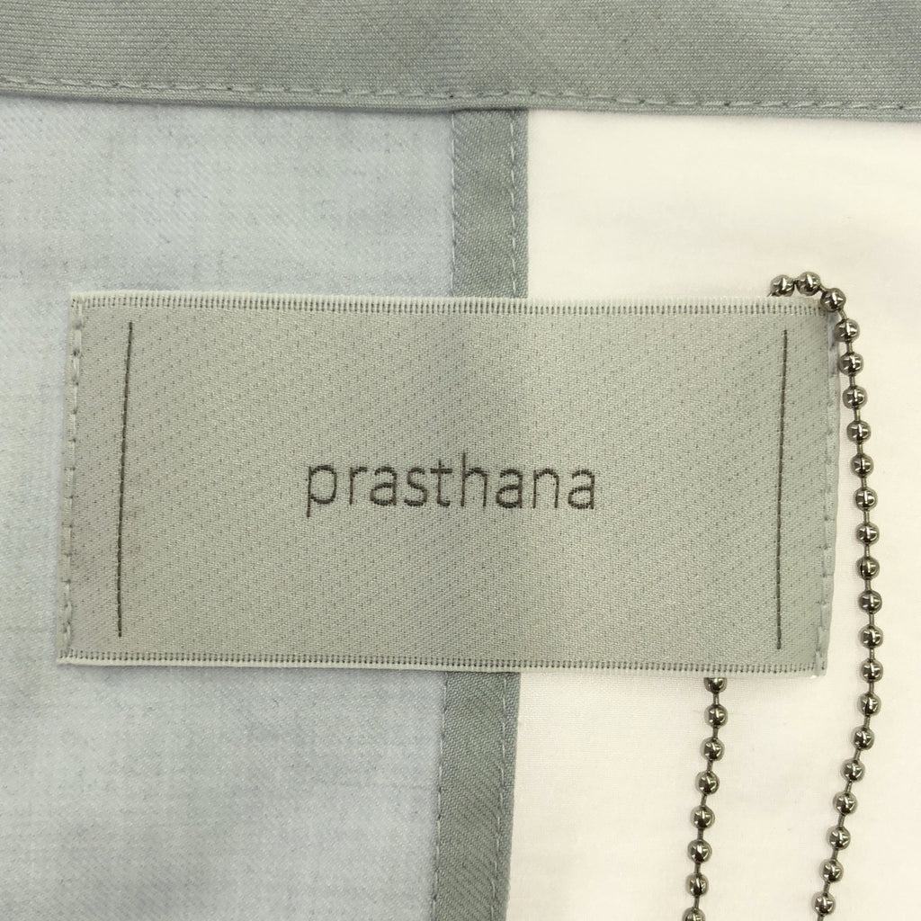 [新] prasthana / Prasthana | Slick Shirt Discord 短袖襯衫 | M |灰色/藍色|男士