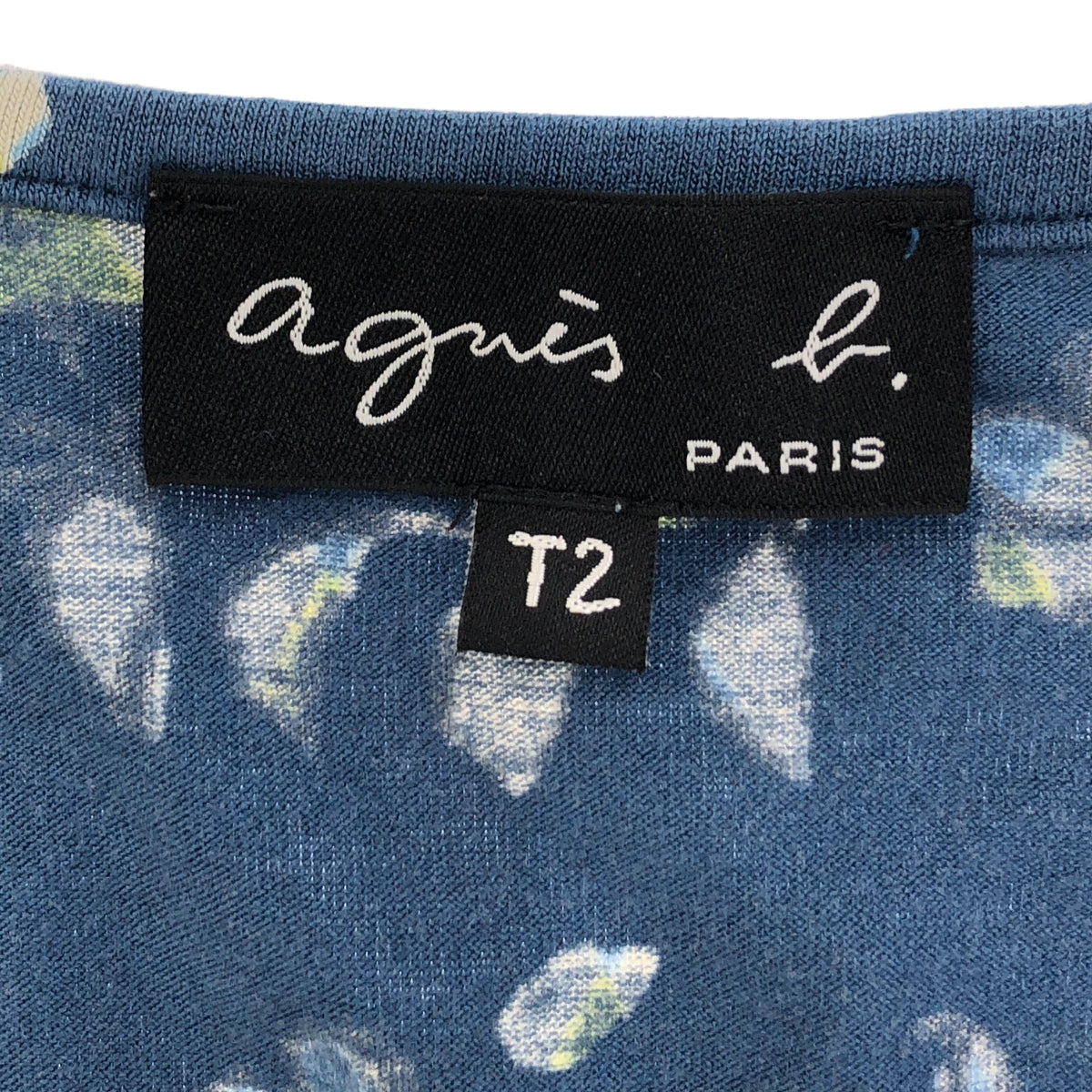 Agnes b. | Rayon all-over print gathered dress | T2 | Blue | Women's