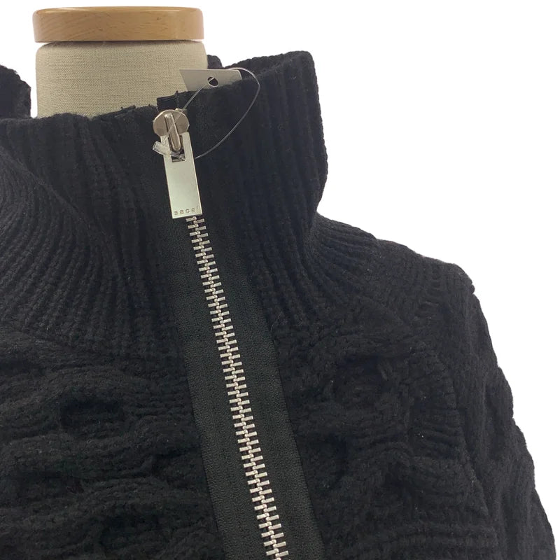 sacai / サカイ | 2021AW | Twisted Cable High Neck Pullover / ウール 変形 アシンメトリー ツイステッド ケーブル ニット セーター |