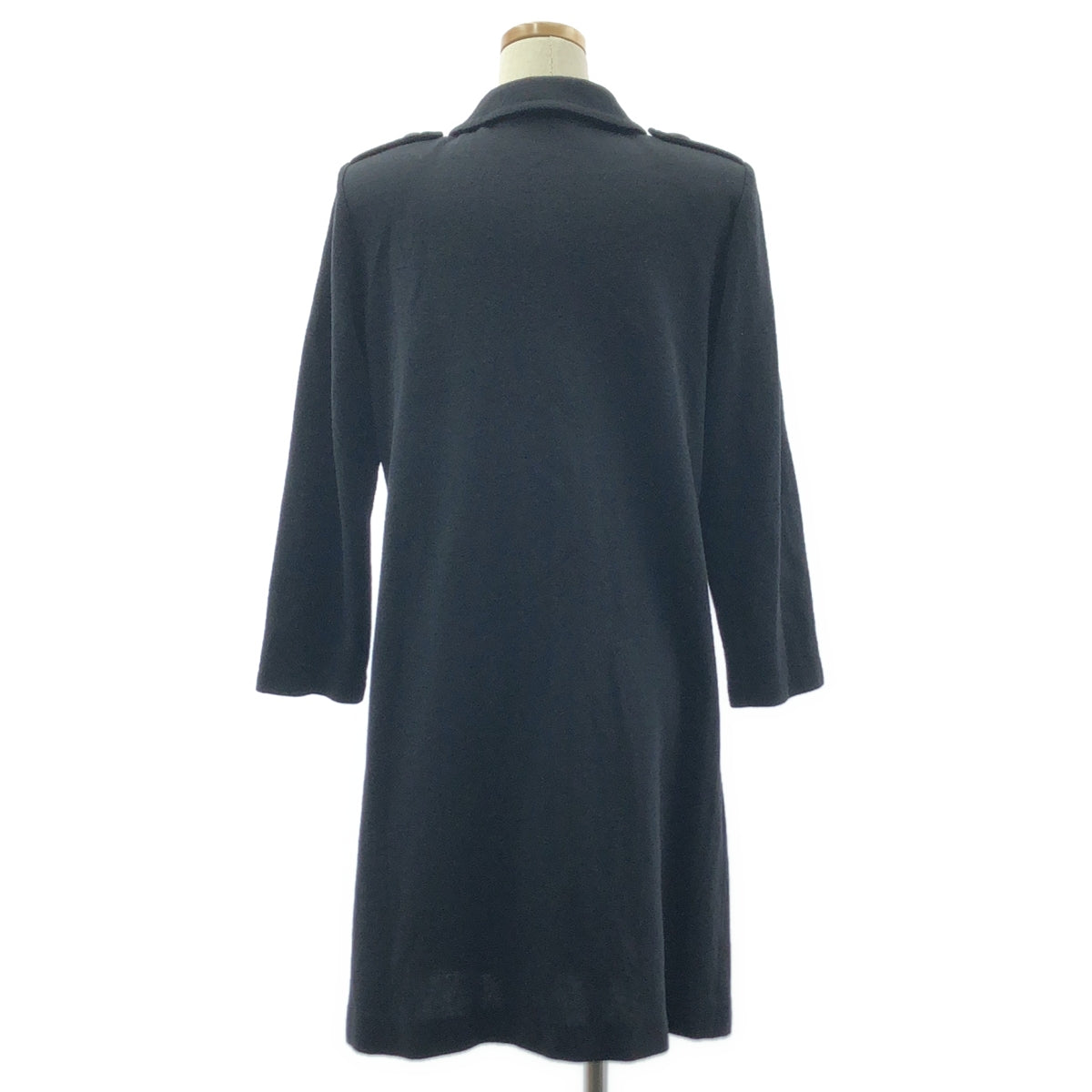 伊夫聖羅蘭 | 羊毛標誌紐扣軍裝雙口袋洋裝 | M碼 | 黑色 | 女款