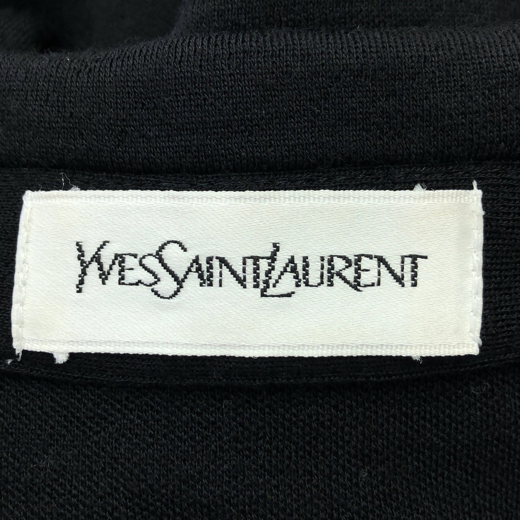 YVES SAINT LAURENT / イヴサンローラン | ウール ロゴボタン ミリタリー ダブルポケット ワンピース | M | ブラック | レディース