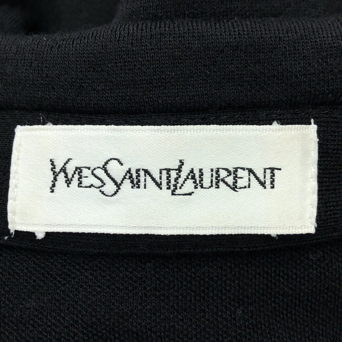 YVES SAINT LAURENT / イヴサンローラン | ウール ロゴボタン ミリタリー ダブルポケット ワンピース | M | ブラック | レディース