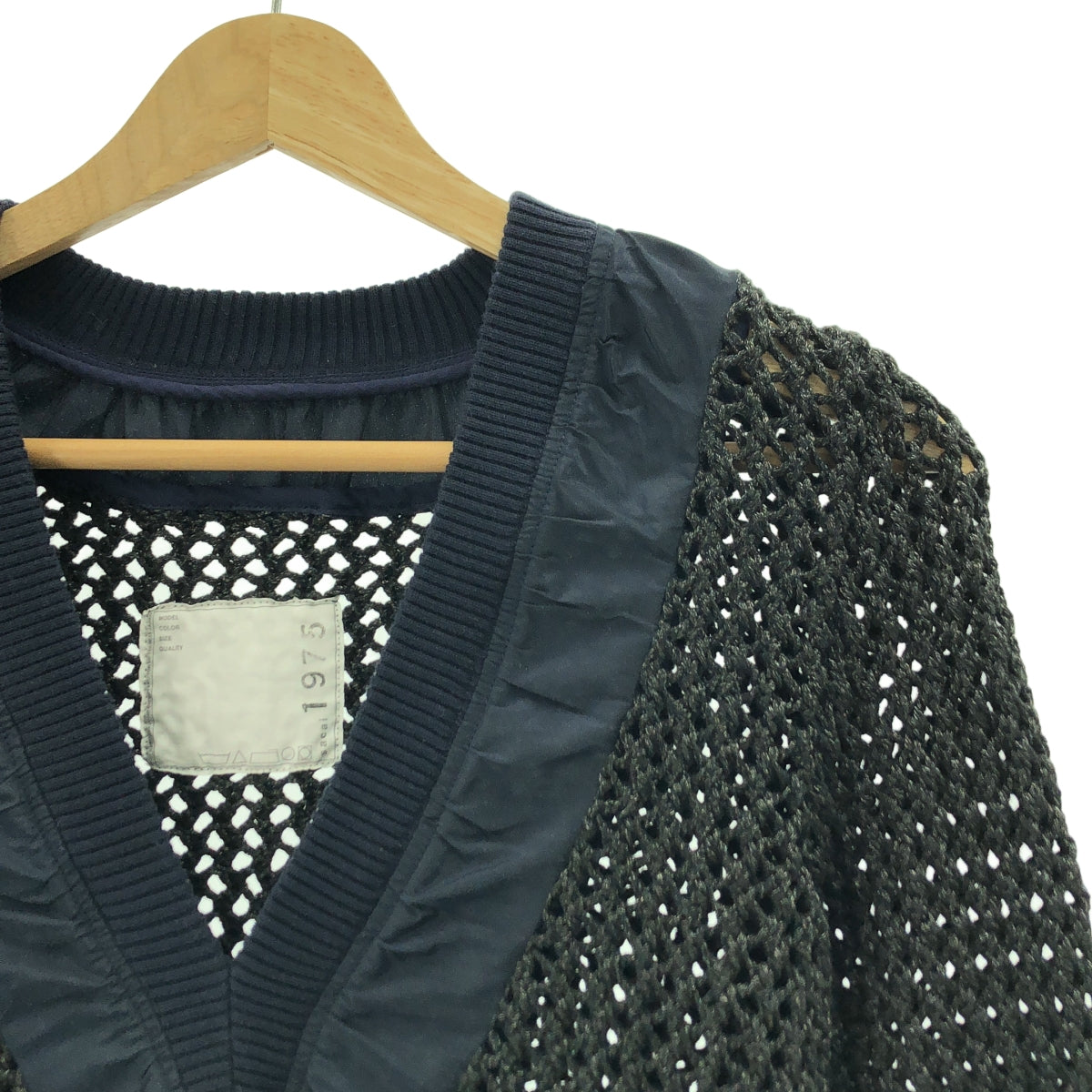 sacai / サカイ | 異素材切替 Vネックニット |