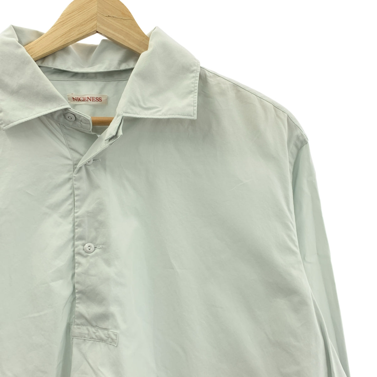 NICENESS / ナイスネス | GLASCOCK ブロード デタッチャブルカラー ラガーシャツ | L | ライトグレー | メンズ