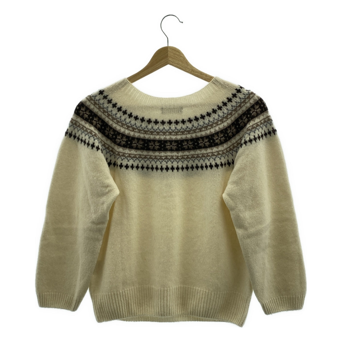 MARGARET HOWELL / マーガレットハウエル | フェアアイル柄 ウール カシミヤ クルーネック ニット | 2 | レディース