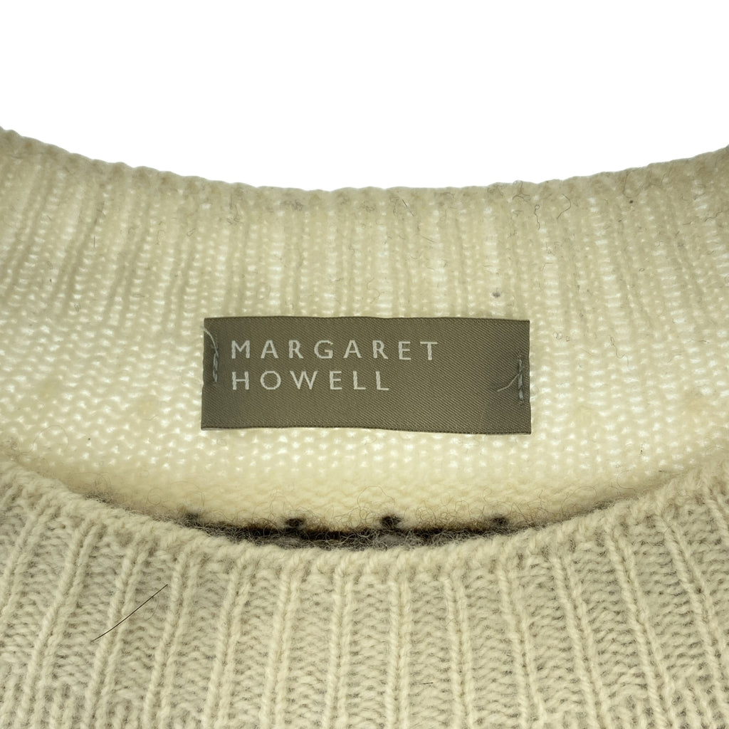 MARGARET HOWELL / マーガレットハウエル | フェアアイル柄 ウール カシミヤ クルーネック ニット | 2 | レディース
