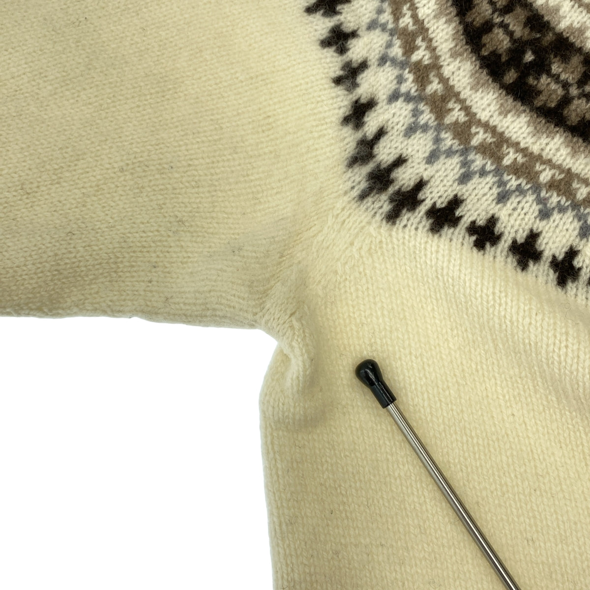 MARGARET HOWELL / マーガレットハウエル | フェアアイル柄 ウール カシミヤ クルーネック ニット | 2 | レディース