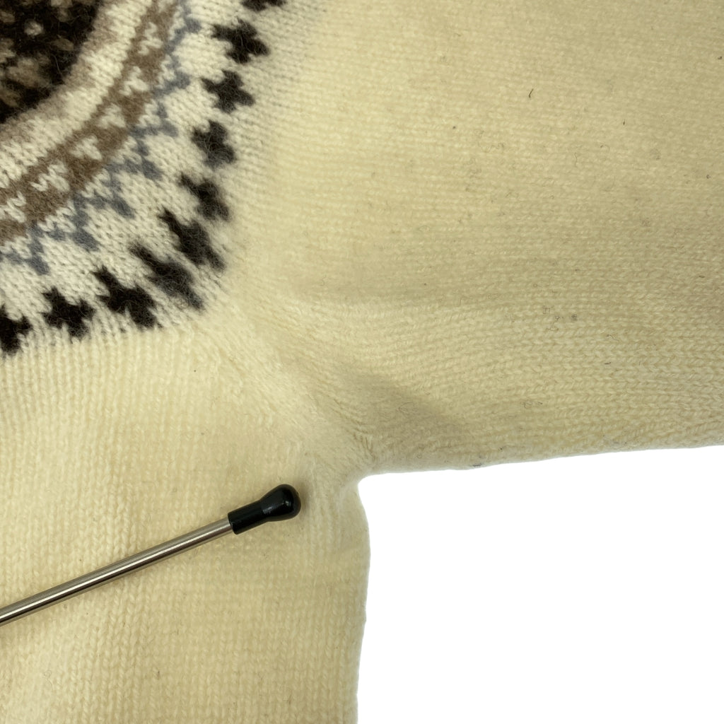 MARGARET HOWELL / マーガレットハウエル | フェアアイル柄 ウール カシミヤ クルーネック ニット | 2 | レディース