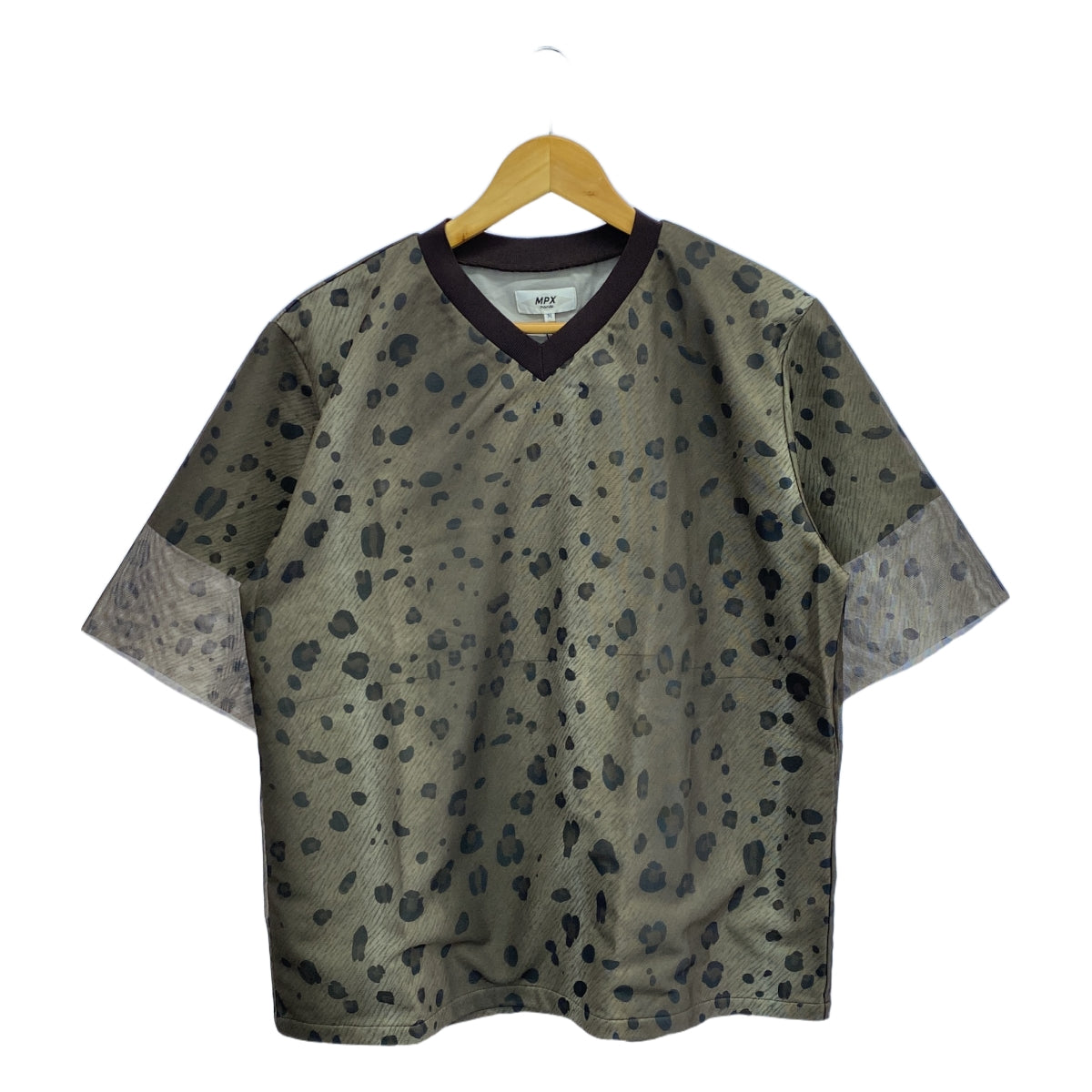 【新品】  MPX mando / エムピーエックス マンド | レオパード メッシュ Tシャツ | M | ブラウン | メンズ