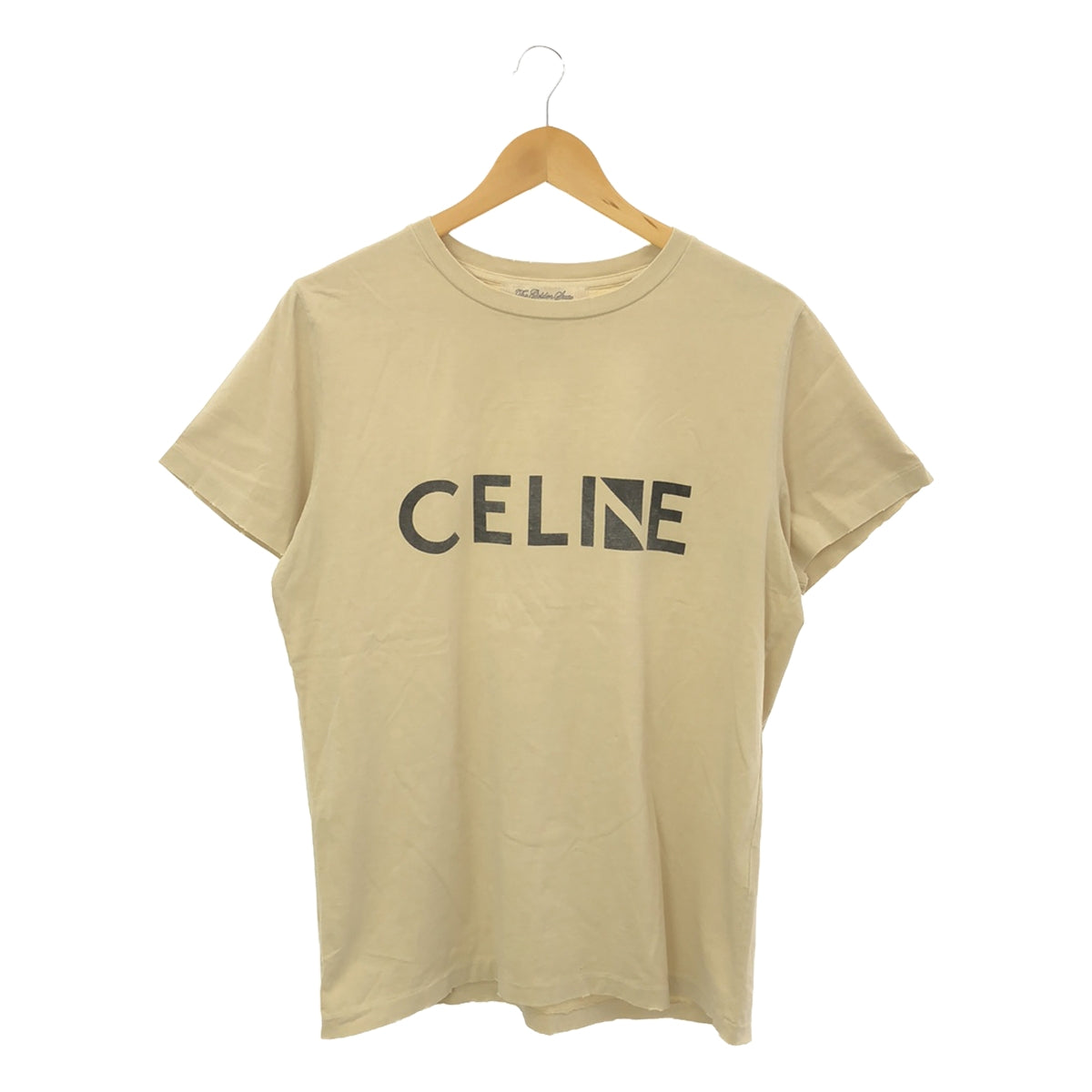 REMI RELIEF | Vintage CELINE logo print T-shirt | L | Beige | Women's