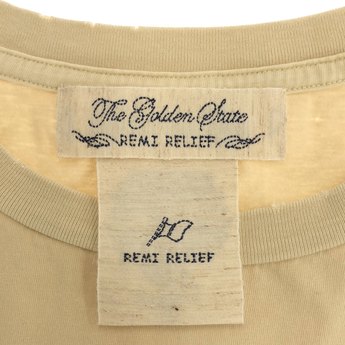 REMI RELIEF | Vintage CELINE logo print T-shirt | L | Beige | Women's