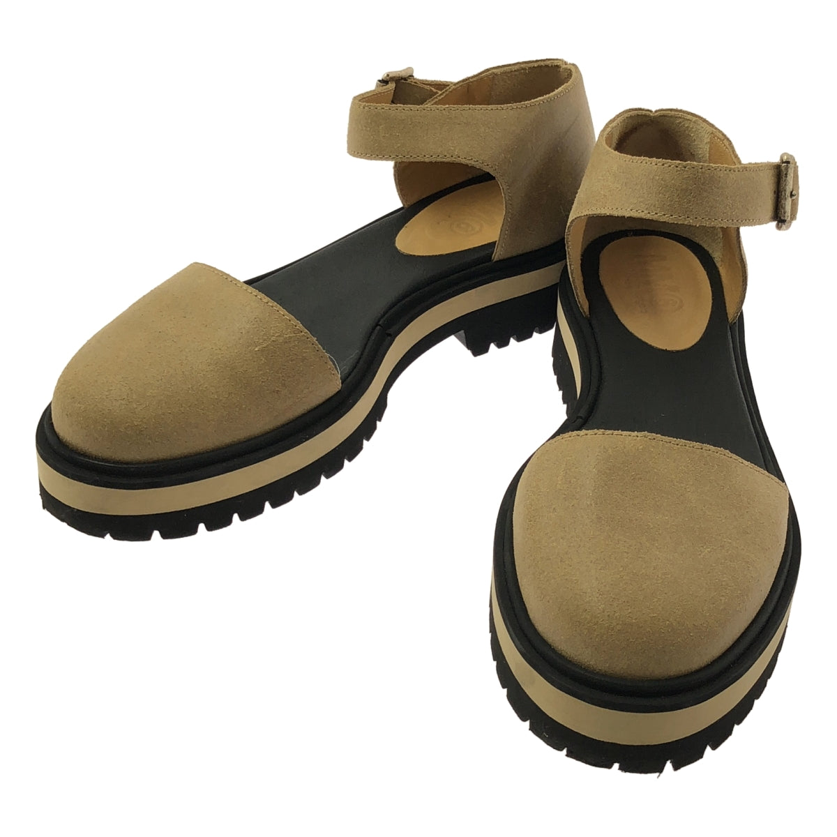 MM6 Maison Martin Margiela / 엠엠 식스 메종 마르탄 마르젤라 | 가죽 라운드 투 스트랩 샌들 | 37 |