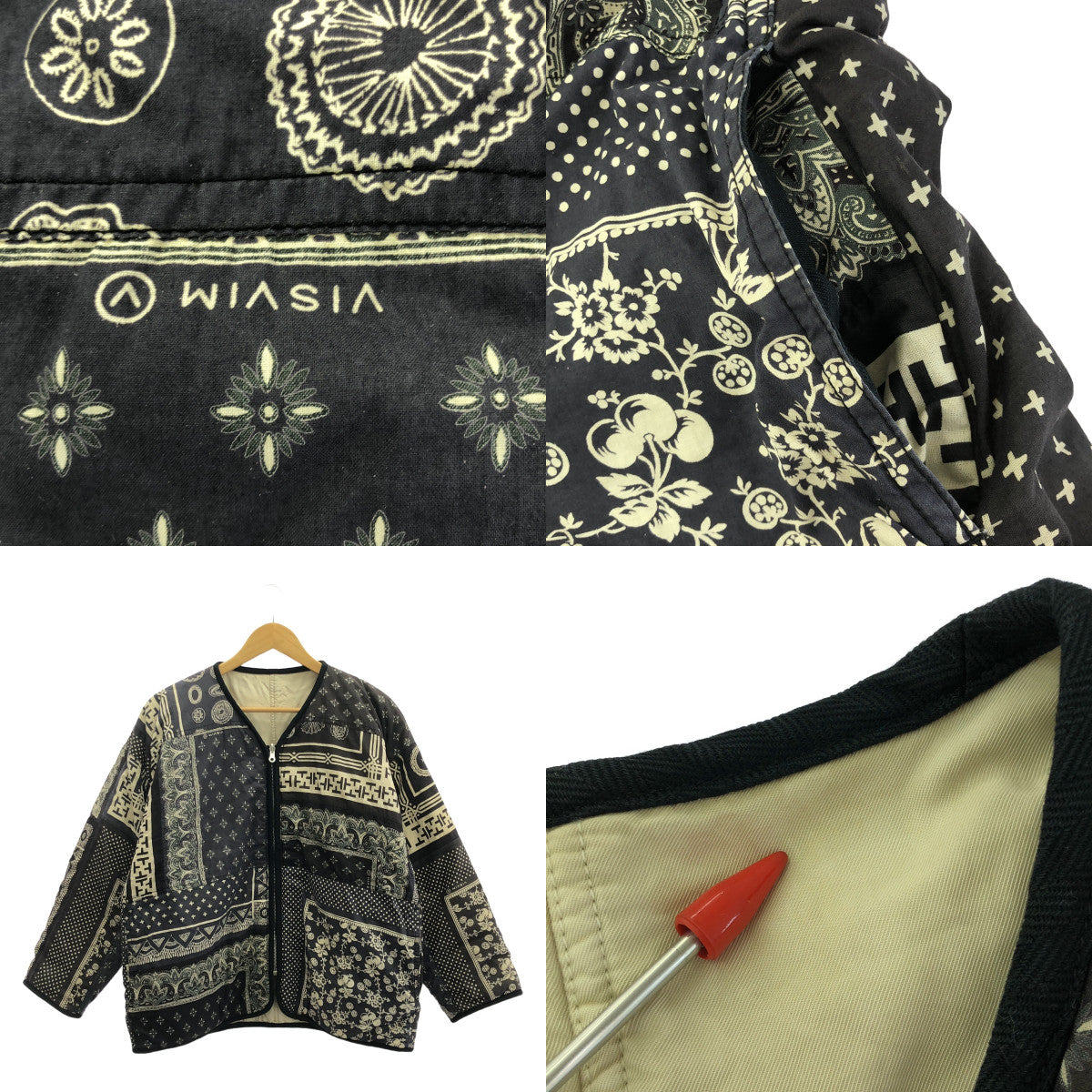 visvim / 維斯維姆 | KIMONO LINER JKT / BANDANA PW / 全身印花內襯夾克 | 2 |海軍 |男士
