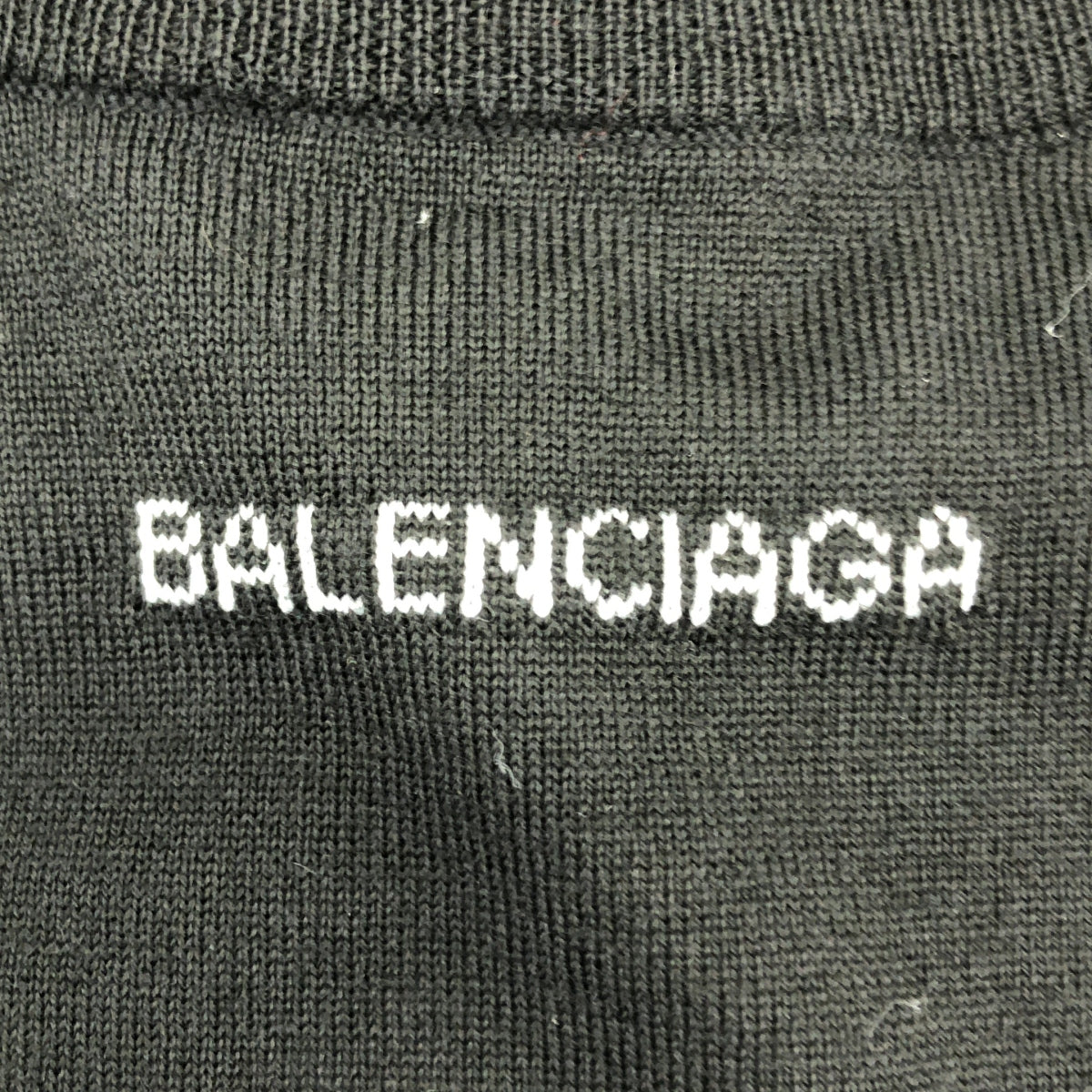 【美品】  BALENCIAGA / バレンシアガ | ウール バックロゴ クルーネック ニット セーター | 40 | ブラック | レディース
