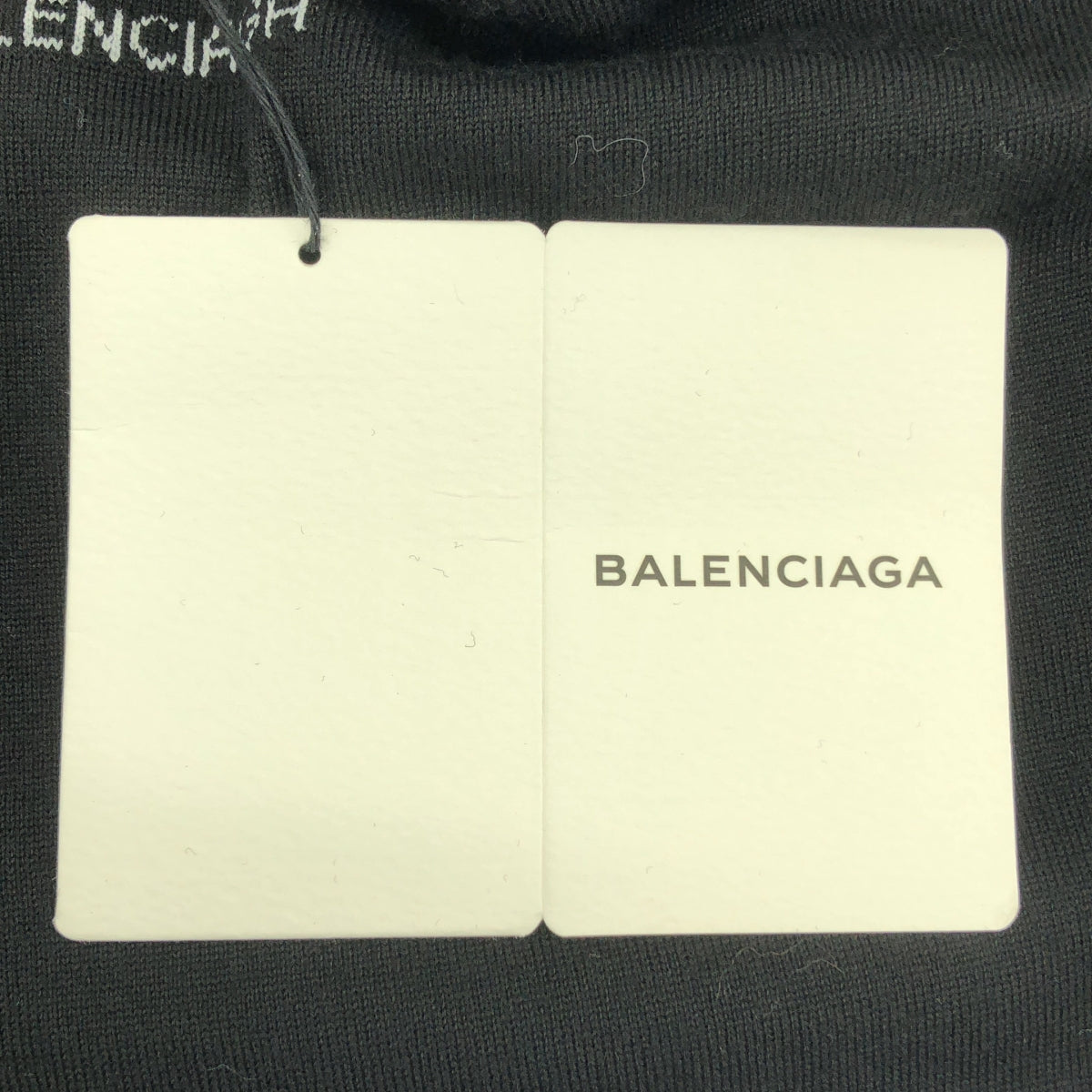 【美品】  BALENCIAGA / バレンシアガ | ウール バックロゴ クルーネック ニット セーター | 40 | ブラック | レディース