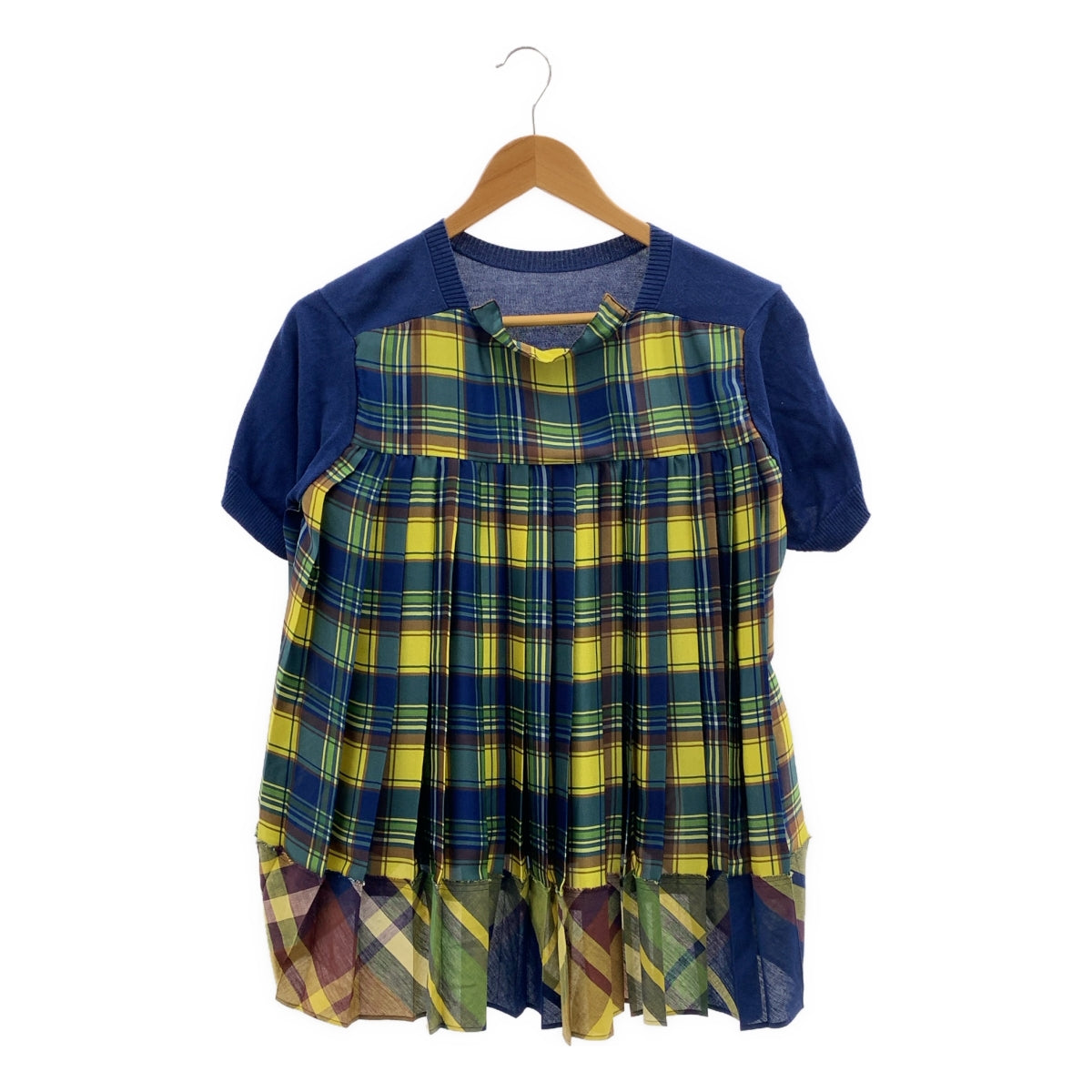 sacai / サカイ | バック チェック プリーツ ニット プルオーバー | 1 |