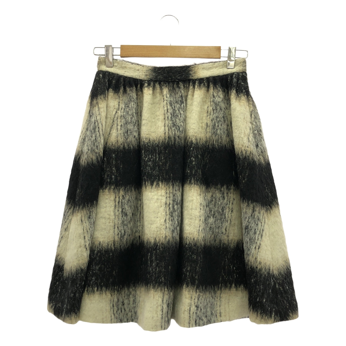 J&amp;M DAVIDSON / 제이앤엠 데이비슨 | 모헤어 알파카 혼합 플레어 스커트 | 6 | 블랙/베이지/화이트 | 여성