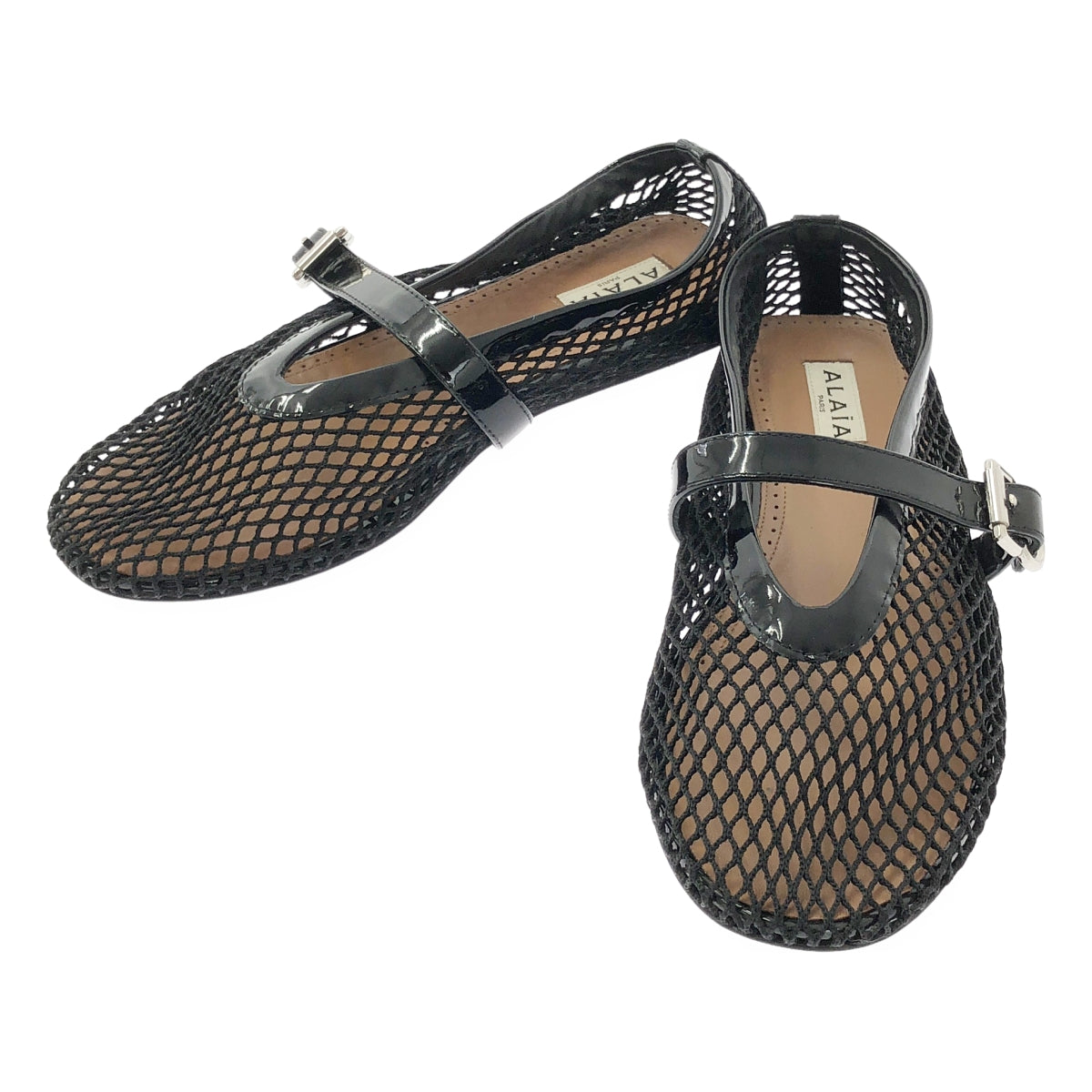 ALAIA 漁網芭蕾平底鞋 黑色（37 號）- 女款