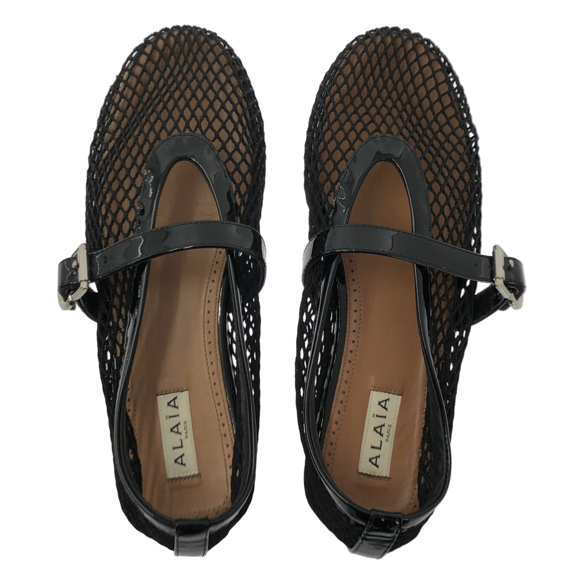 ALAIA 漁網芭蕾平底鞋 黑色（37 號）- 女款