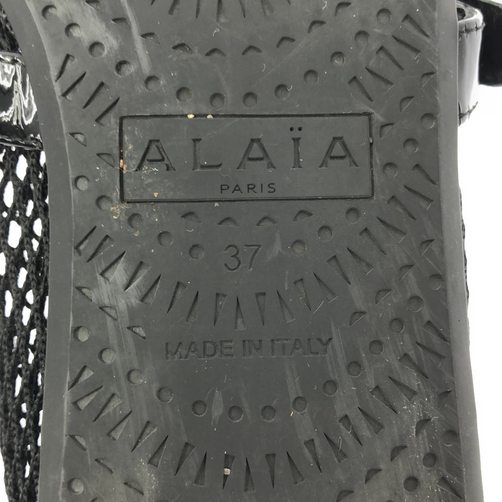 【미품】 ALAIA / 얼라이어 | 피쉬 넷 발레리나 플랫 펌프스 | 37 | 블랙 | 여성