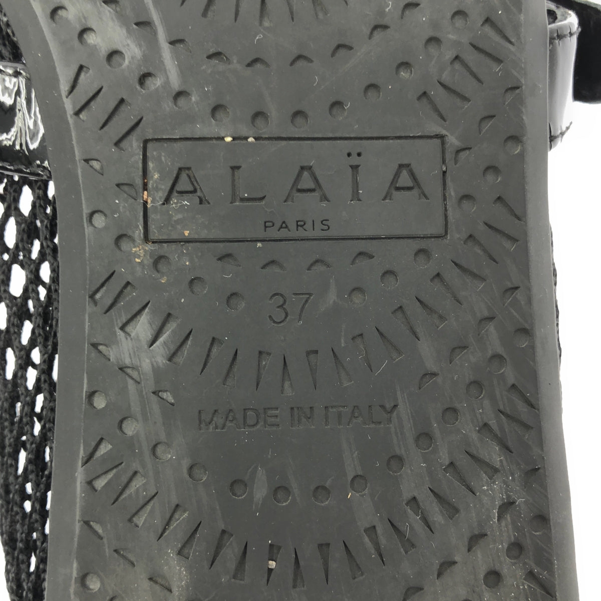 【미품】 ALAIA / 얼라이어 | 피쉬 넷 발레리나 플랫 펌프스 | 37 | 블랙 | 여성