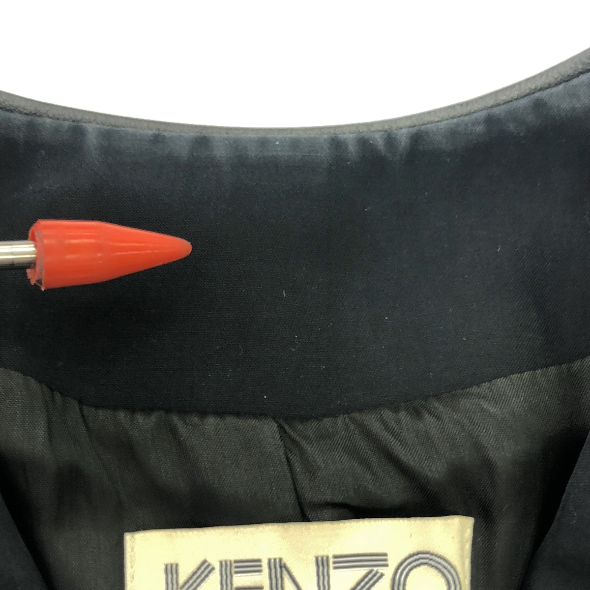 KENZO / ケンゾー | コットン パイピング ダブル ジャケット | 38 | ブラック | レディース