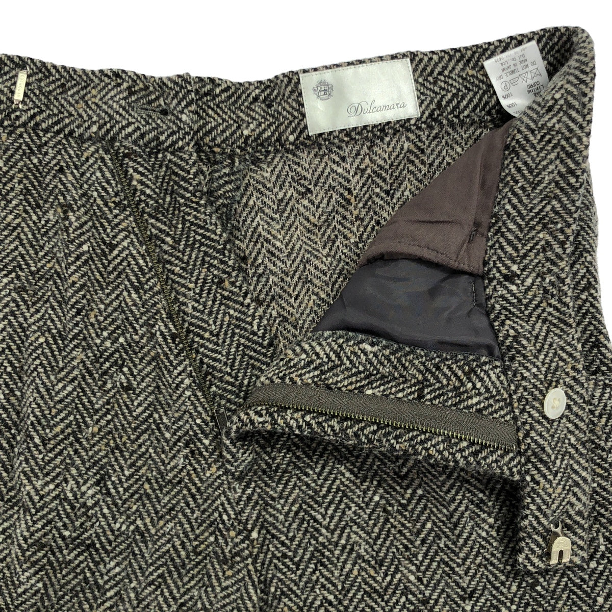 Dulcamara / 둘카말라 | 울 헤링본 팬츠 | 1 | 브라운 | 여성