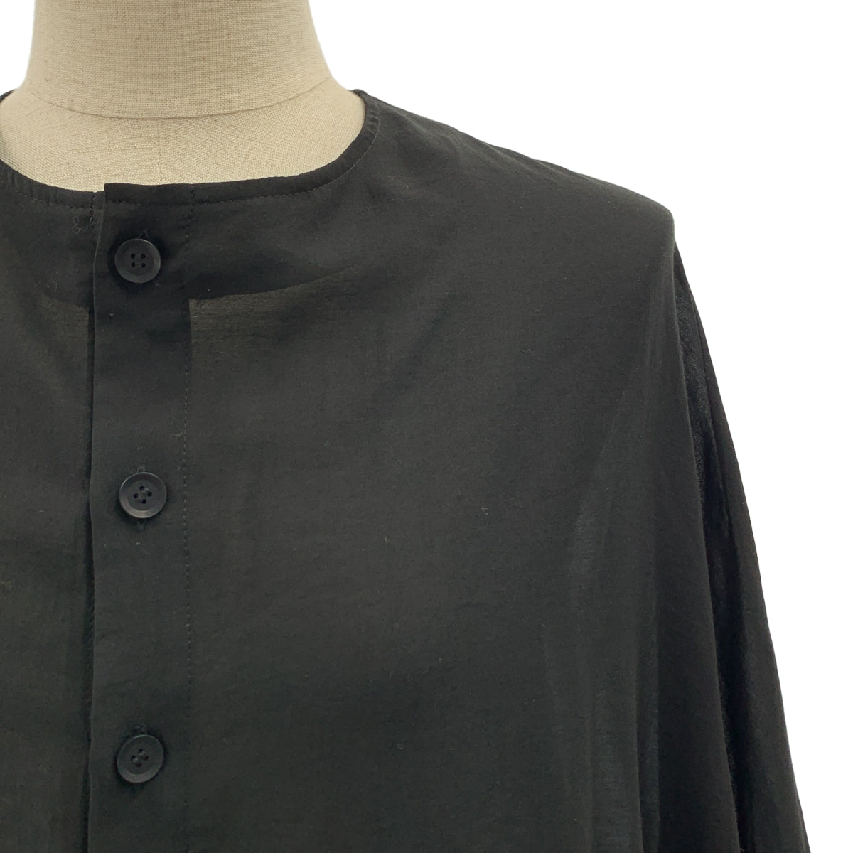 YOHJI YAMAMOTO +NOIR / ヨウジヤマモトプリュスノアール | 2015SS | 変形 オーバーシルエット ギャザースリーブ ロングシャツ ブラウス | 1 | レディース