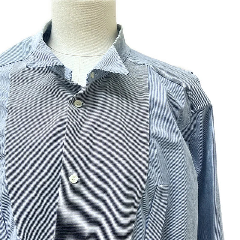 LOEWE / ロエベ | ストライプ アシンメトリー オーバーサイズシャツ | S | メンズ