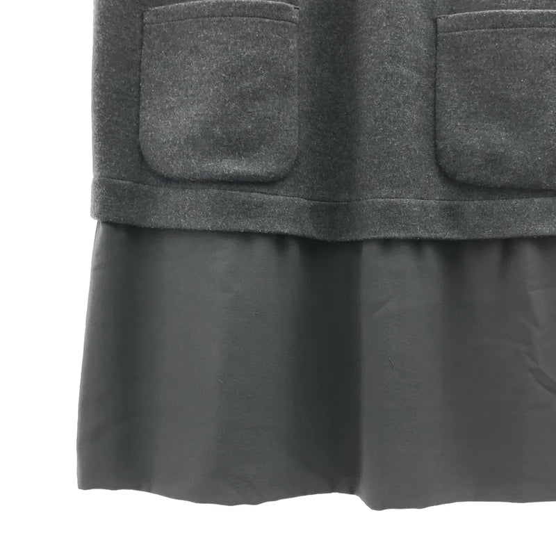 BRUNELLO CUCINELLI / ブルネロクチネリ | ウール シルク切替 バックジップ ワンピース | L | レディース