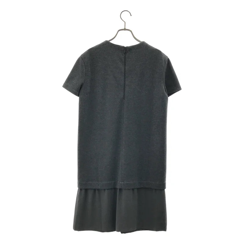 BRUNELLO CUCINELLI / ブルネロクチネリ | ウール シルク切替 バックジップ ワンピース | L | レディース