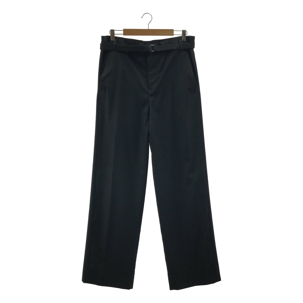 【美品】  ANN DEMEULEMEESTER / アンドゥムルメステール | 2024AW | Linna High Comfort Trousers / ベルテッド ワイド スラックス パンツ | 36 | ブラック | メンズ