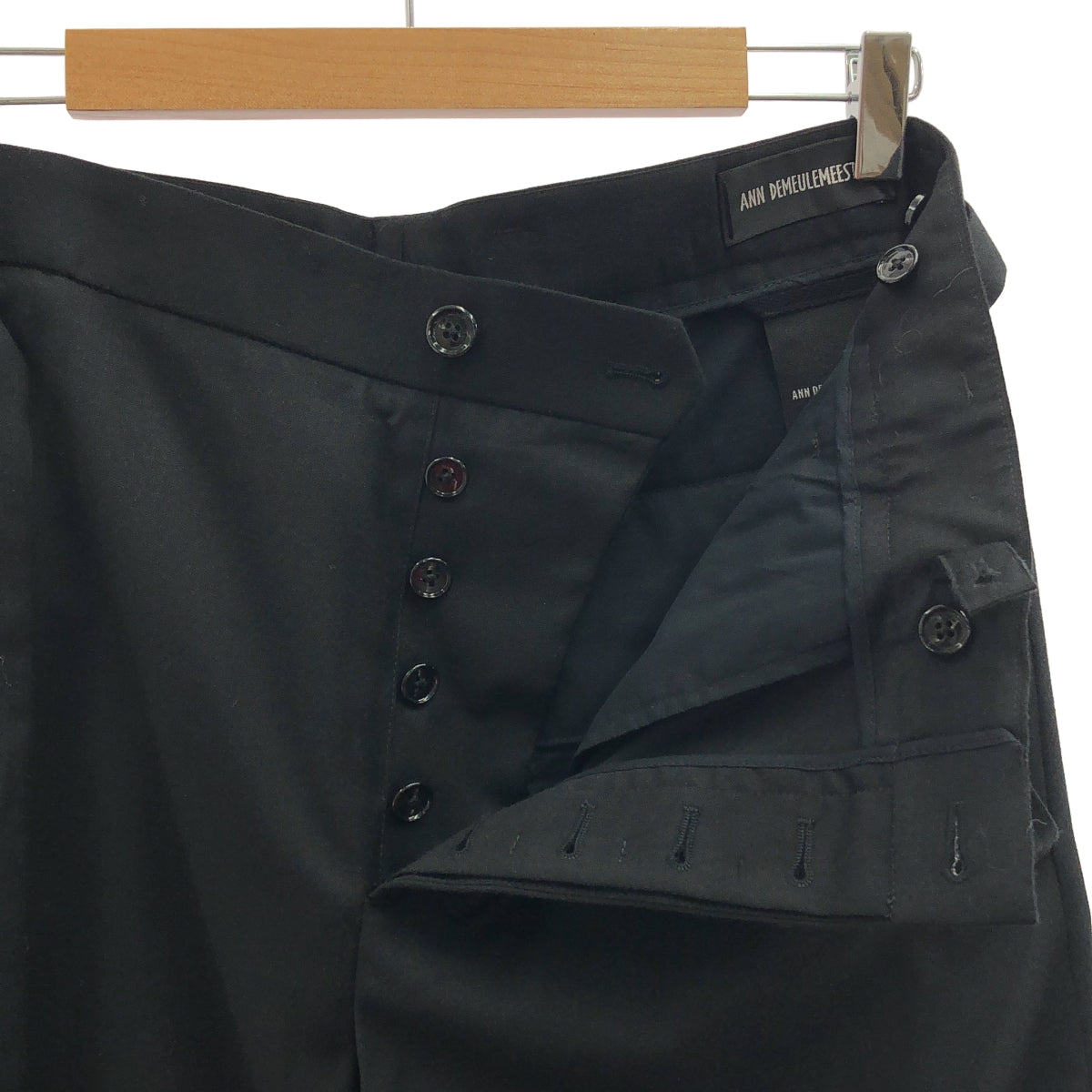 【美品】  ANN DEMEULEMEESTER / アンドゥムルメステール | 2024AW | Linna High Comfort Trousers / ベルテッド ワイド スラックス パンツ | 36 | ブラック | メンズ