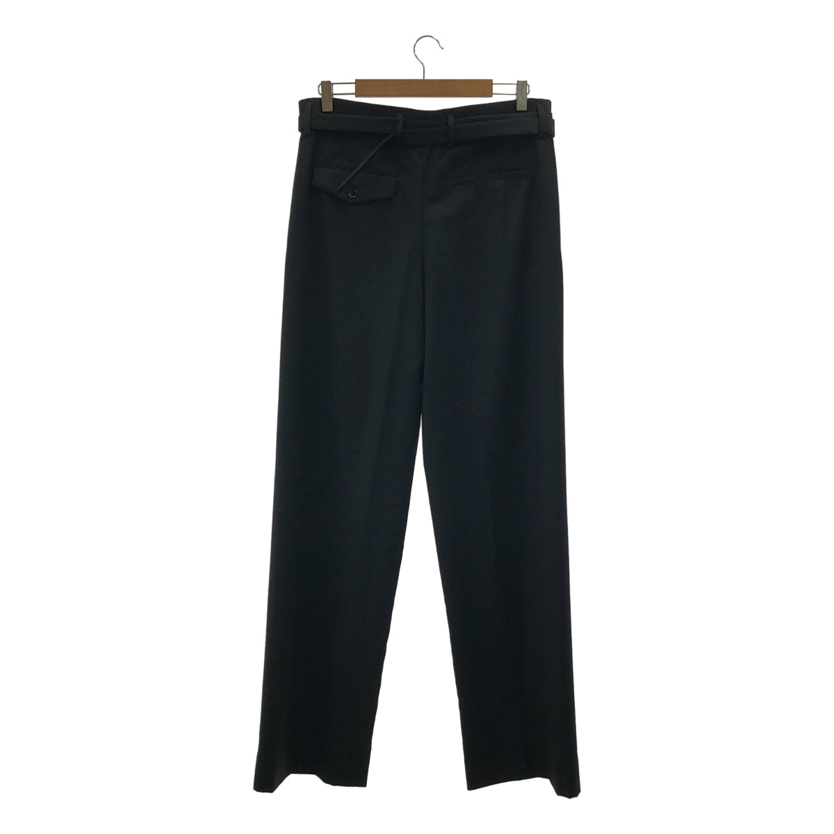 【美品】  ANN DEMEULEMEESTER / アンドゥムルメステール | 2024AW | Linna High Comfort Trousers / ベルテッド ワイド スラックス パンツ | 36 | ブラック | メンズ