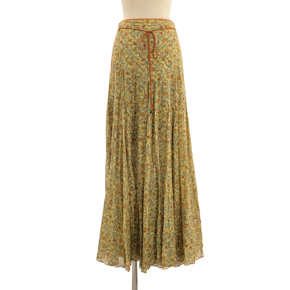 NOWOS / ノーウォス | Over print long skirt / 総柄 キルティング ボリューム スカート / チャーム・ペチコート付き | M | レディース