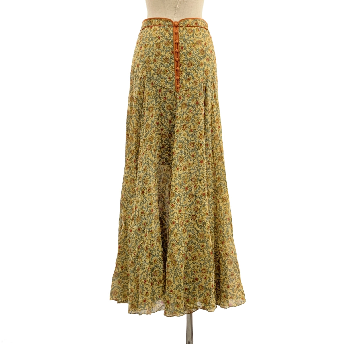 NOWOS / ノーウォス | Over print long skirt / 総柄 キルティング ボリューム スカート / チャーム・ペチコート付き | M | レディース