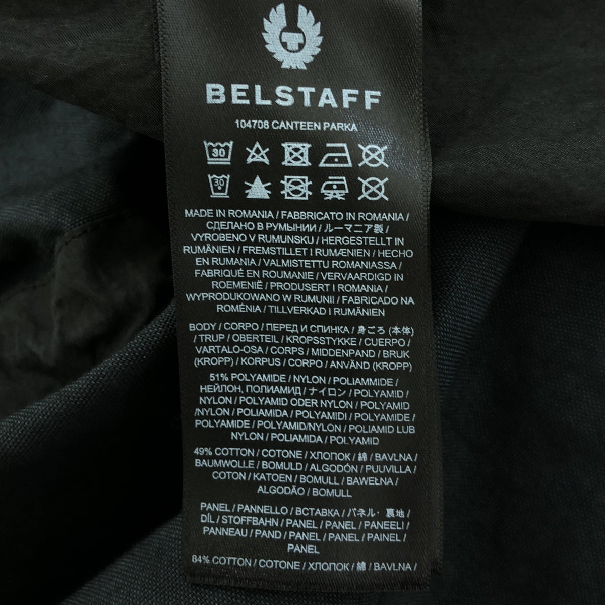 Belstaff / ベルスタッフ | CANTEEN PARKA キャンティーン パーカー | 52 | ブラック / ダークネイビー | メンズ