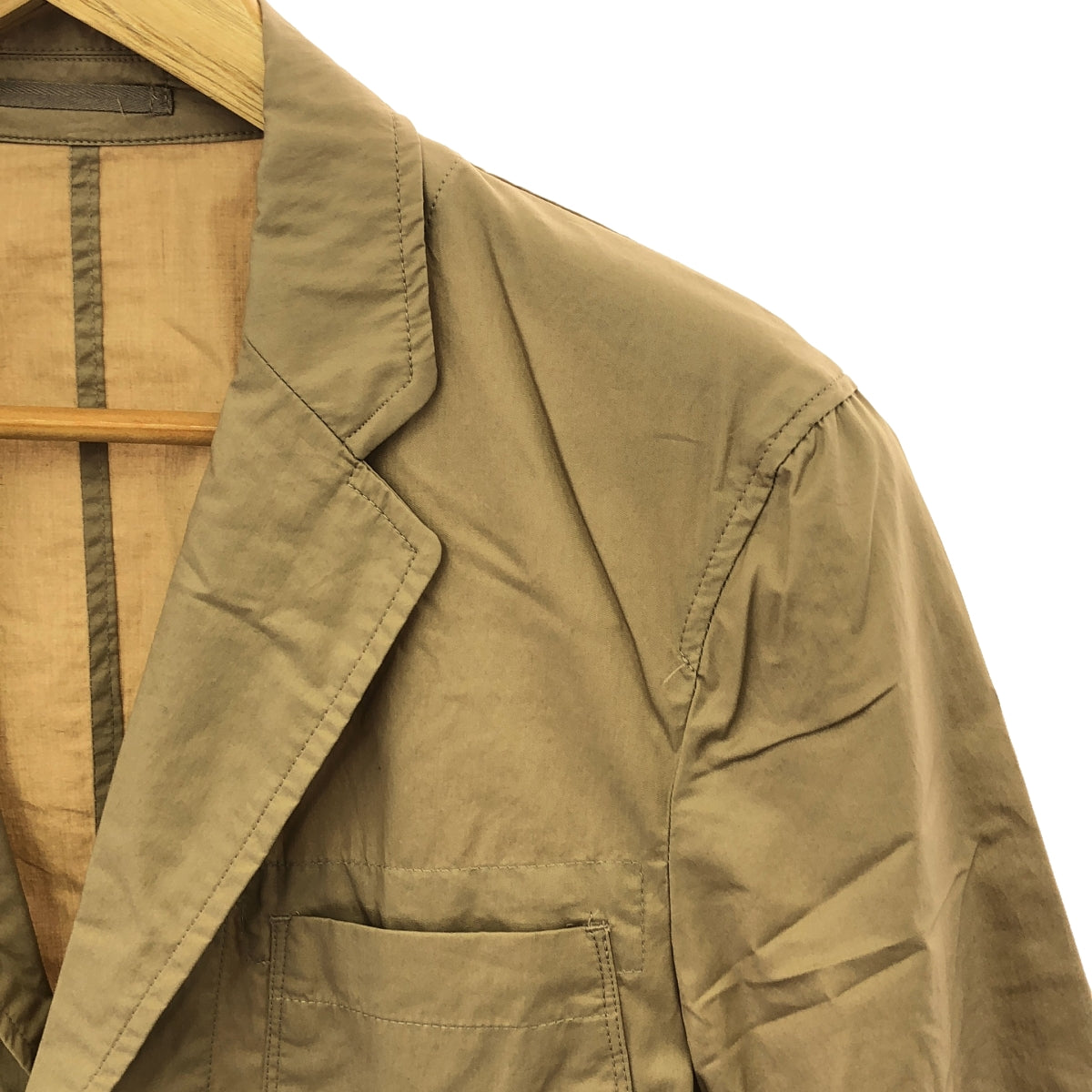 District UNITED ARROWS | Cotton Typewriter 3B Tailored Jacket | 44 | Beige | Men's