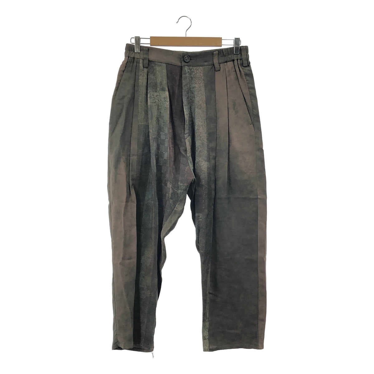 【美品】  ziggy chen / ジギーチェン | 2024SS | Lea Ted Drop Crotched Trousers / 総柄 タック ワイド トラウザーズ パンツ | 46 | Lava | メンズ