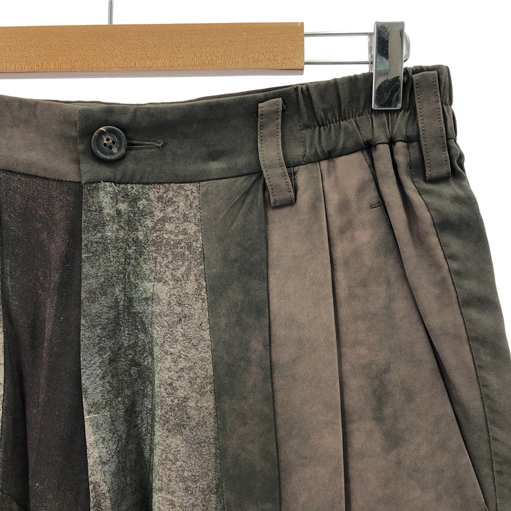 【美品】  ziggy chen / ジギーチェン | 2024SS | Lea Ted Drop Crotched Trousers / 総柄 タック ワイド トラウザーズ パンツ | 46 | Lava | メンズ
