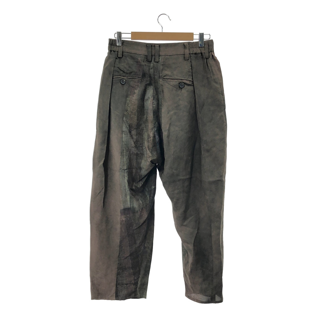 【美品】  ziggy chen / ジギーチェン | 2024SS | Lea Ted Drop Crotched Trousers / 総柄 タック ワイド トラウザーズ パンツ | 46 | Lava | メンズ