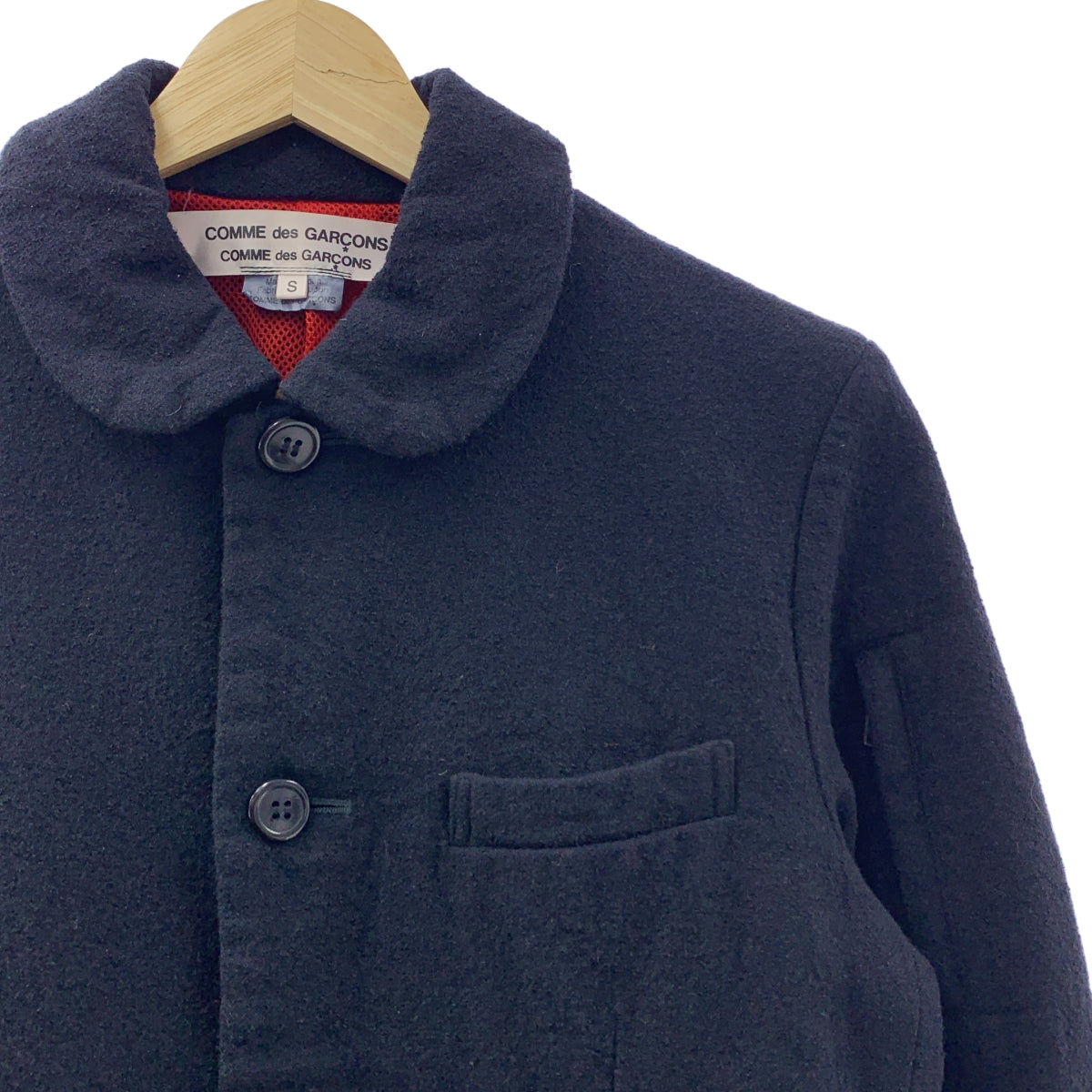 COMME des GARCONS | 2015 秋冬 | 後背透氣圓領羊毛夾克，帶網眼襯裡 | 尺寸 S |
