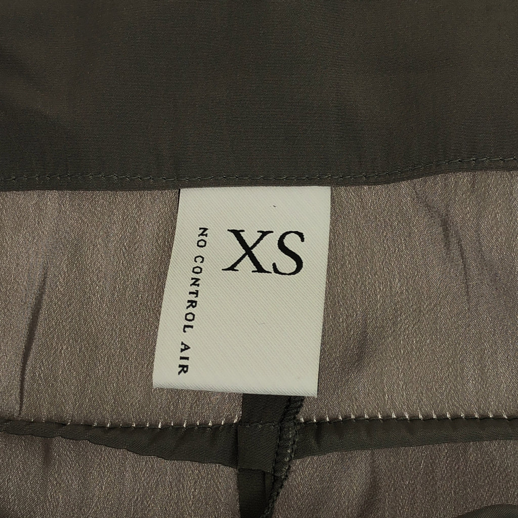 無控制空氣|聚酯光滑收褶袖無領大衣 | XS |卡其色 |女性的