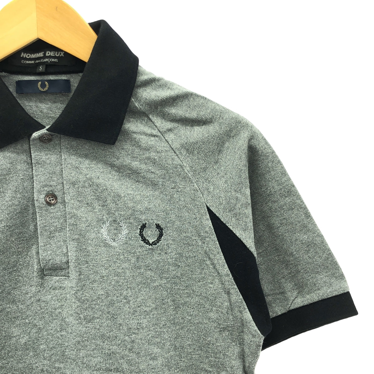 COMME des GARCONS 男士雙色 | × FRED PERRY 棉質 Polo 衫 | S |灰色 |男士