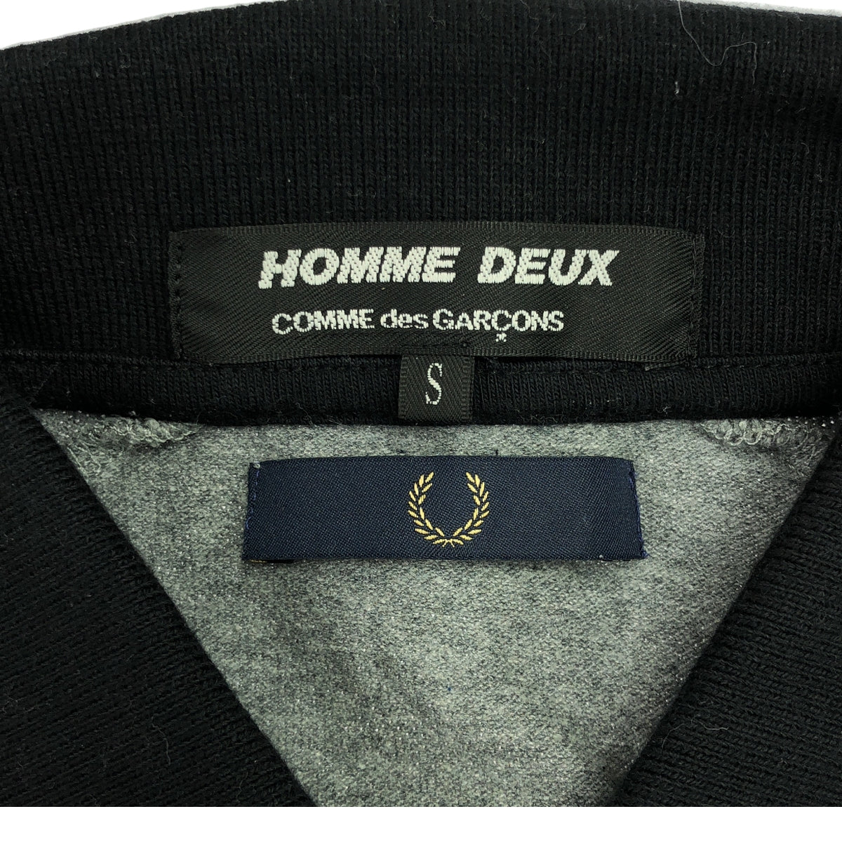 COMME des GARCONS 男士雙色 | × FRED PERRY 棉質 Polo 衫 | S |灰色 |男士