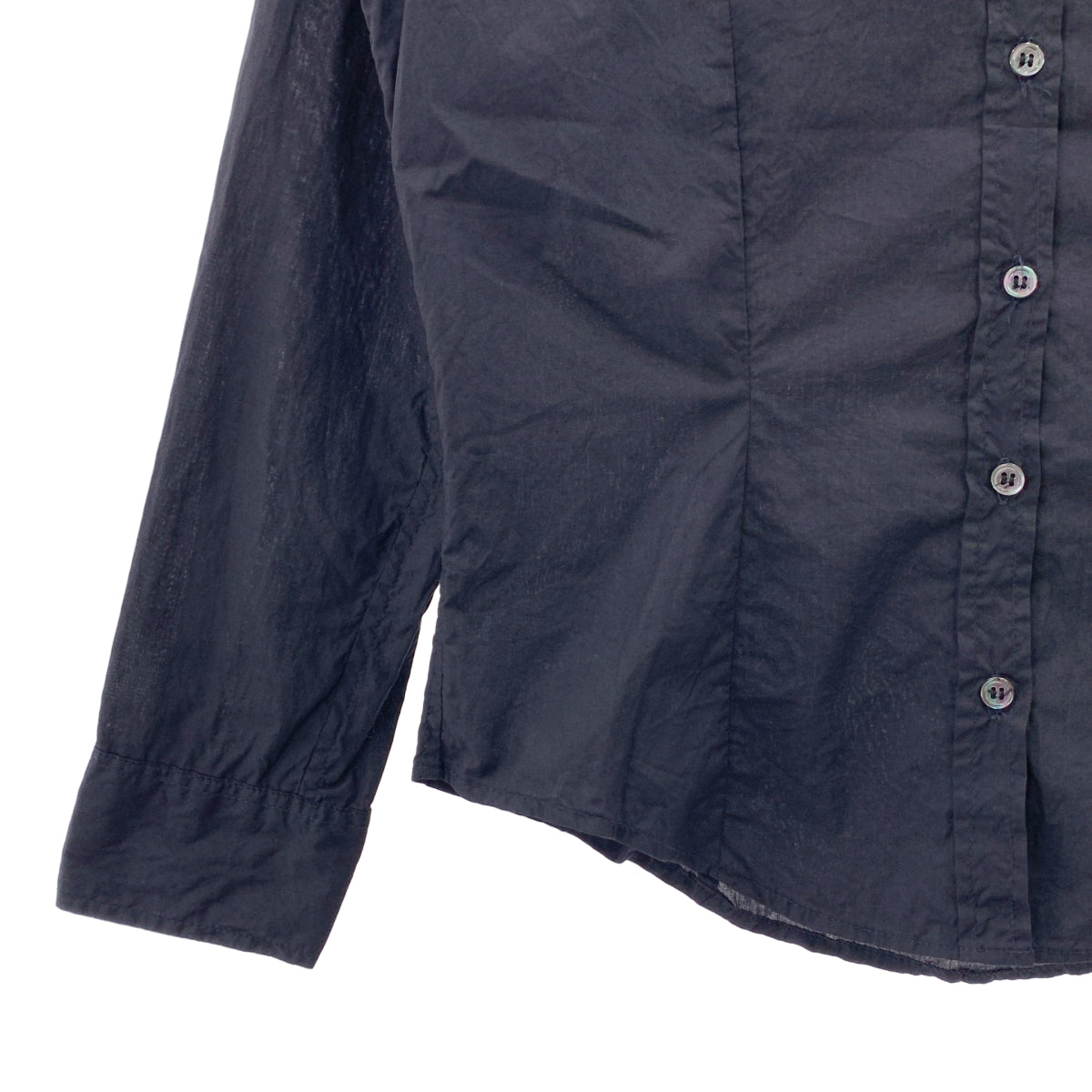 [狀況極佳] Paul Harnden | 棉質襯衫 / 荷葉邊領襯衫 | M碼 | 海軍藍 | 女款