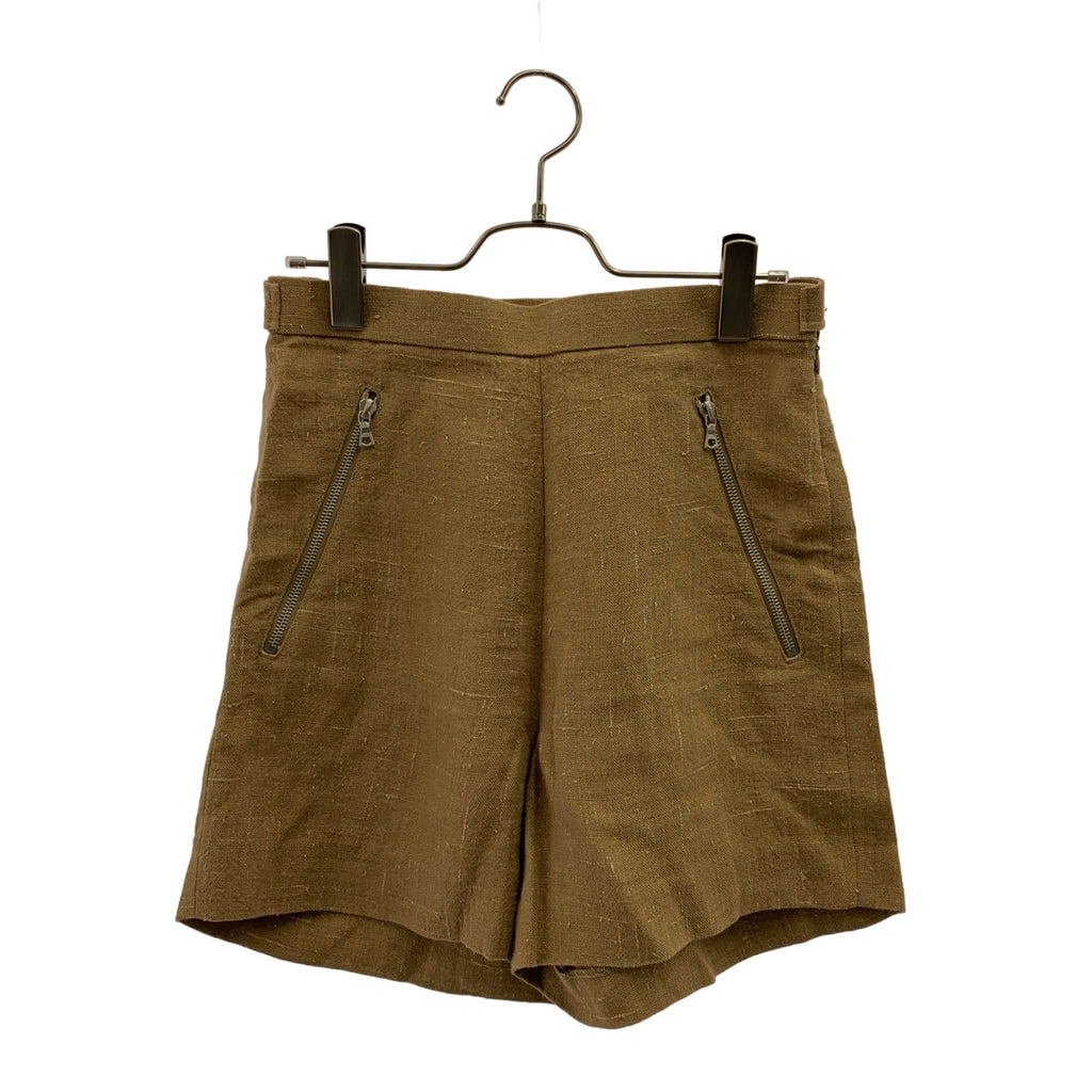 AURALEE / オーラリー | 夏季亞麻斜紋軟呢短褲 | 1 | 棕色 | 女款