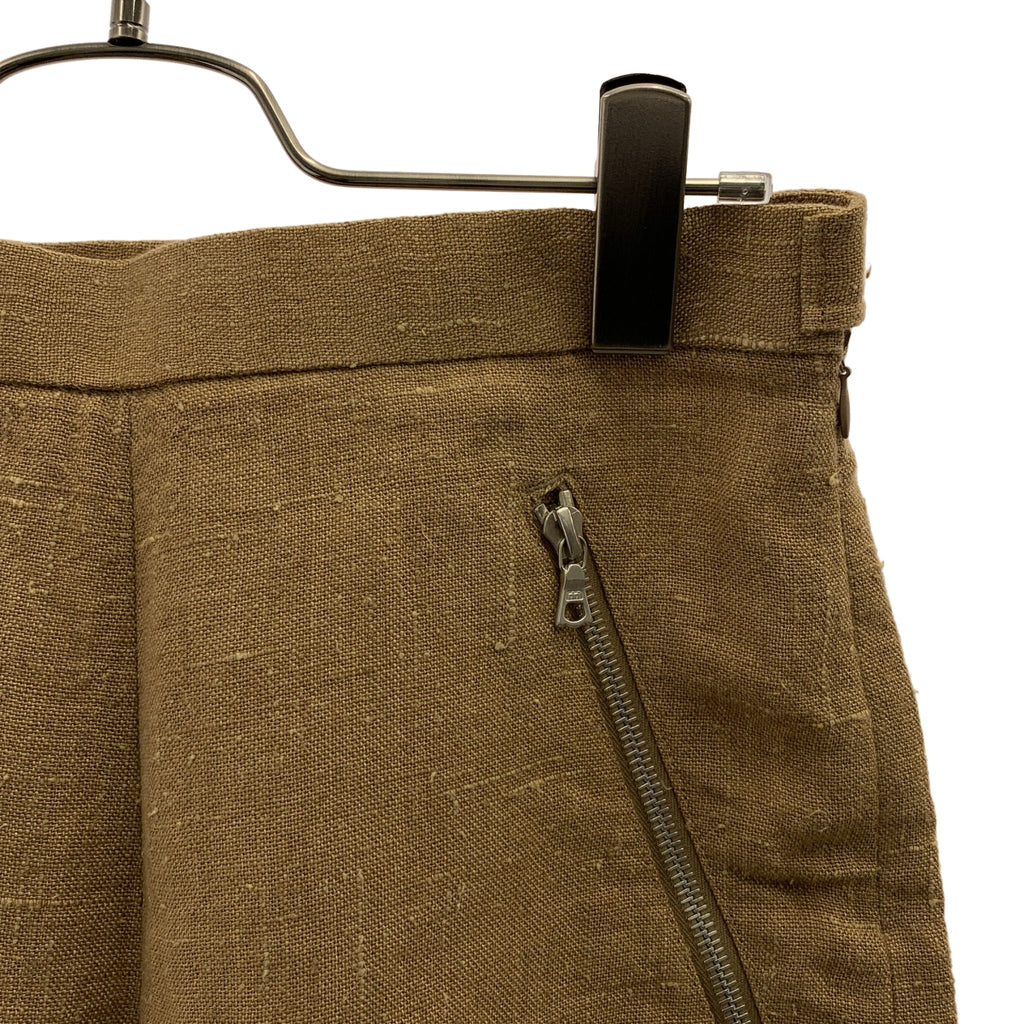 AURALEE / オーラリー | 夏季亞麻斜紋軟呢短褲 | 1 | 棕色 | 女款